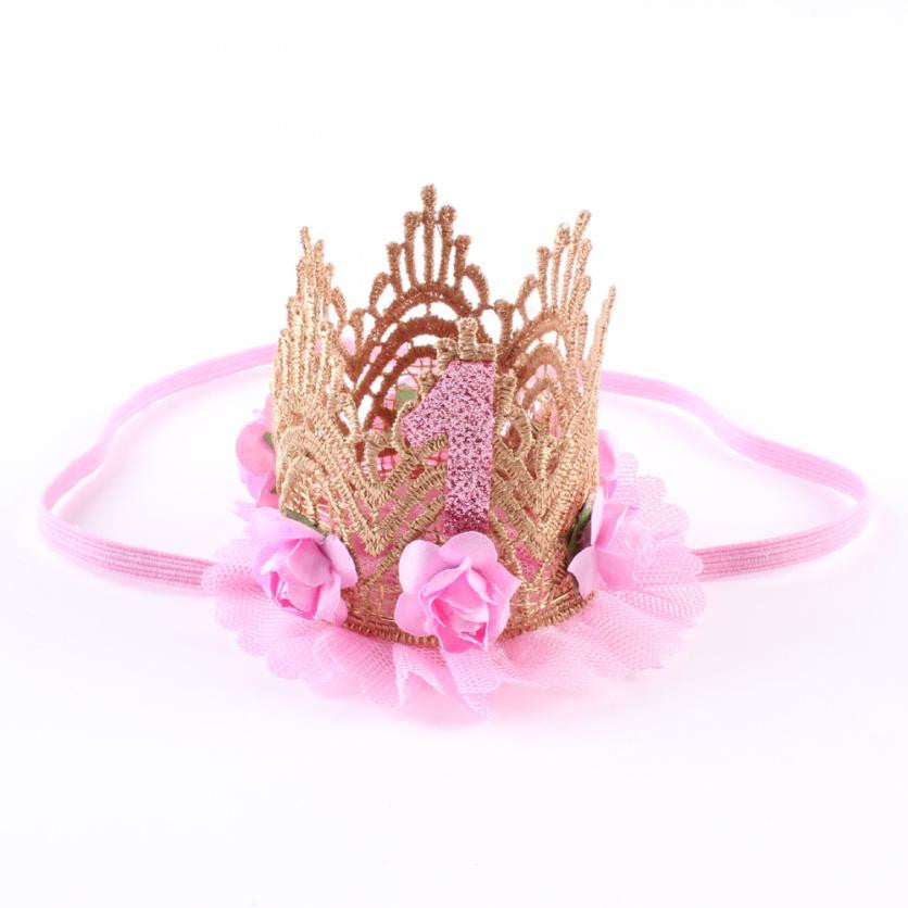 Princess Girl Head Accessories 2016 Baby Newborn Hairband Baby Hair Band Elastic Flower Crown Headwear #LSW