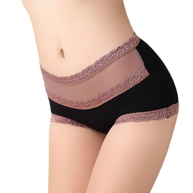 Women's Underpants Cotton Lace Cotton Briefs Hollow Out High Waist Panties underwear Girl High Quality #LSN