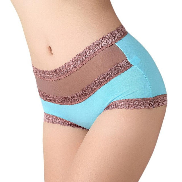 Women's Underpants Cotton Lace Cotton Briefs Hollow Out High Waist Panties underwear Girl High Quality #LSN