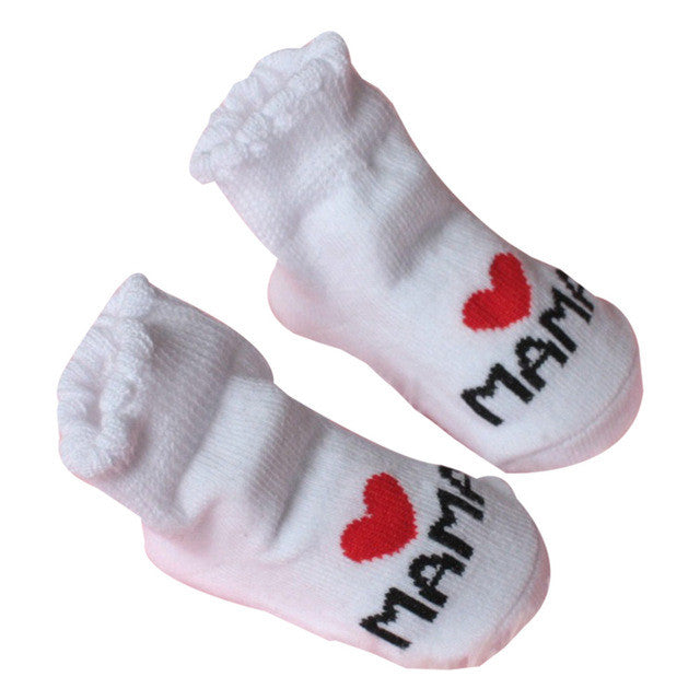 0-6M Baby SOCKS  Infant Boy Girl Slip-resistant Floor Socks Love Mama Papa Letter Socks Drop shipping