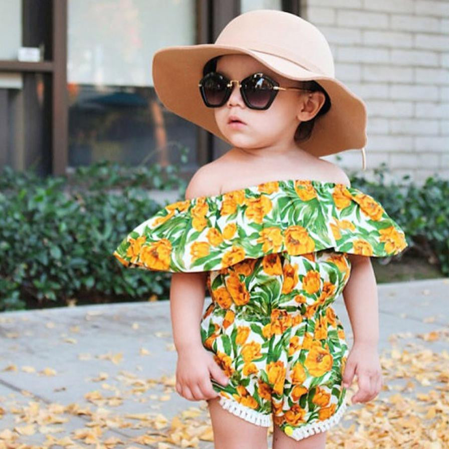 Newborn baby girl romper summer 2017 Infant Girl Sleeveless Printed baby Romper Jumpsuit Outfits kids baby clothes Drop ship