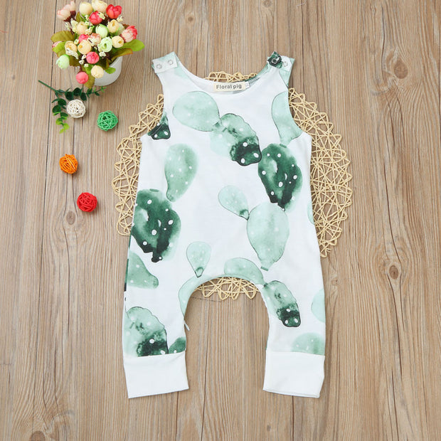 0-24M Newborn Baby romper Boys Girls Cactus Print Zipper Romper Jumpsuit Outfits Clothes drop shipping
