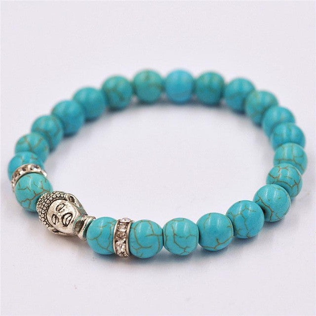 women Bracelet Alloy Rammel Silver Buddha Elastic Beaded Bracelet Tibet Charm Elastic Bracelets beads bracelet