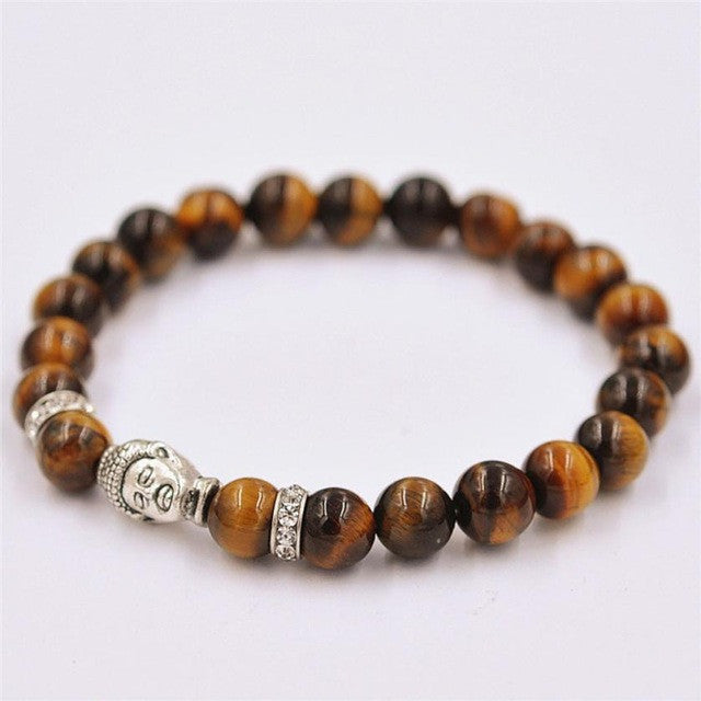 women Bracelet Alloy Rammel Silver Buddha Elastic Beaded Bracelet Tibet Charm Elastic Bracelets beads bracelet