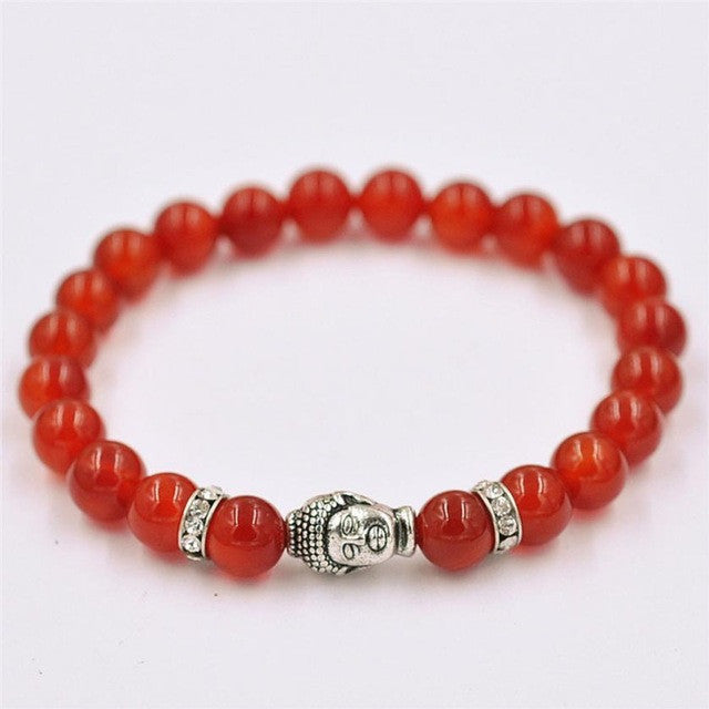 women Bracelet Alloy Rammel Silver Buddha Elastic Beaded Bracelet Tibet Charm Elastic Bracelets beads bracelet