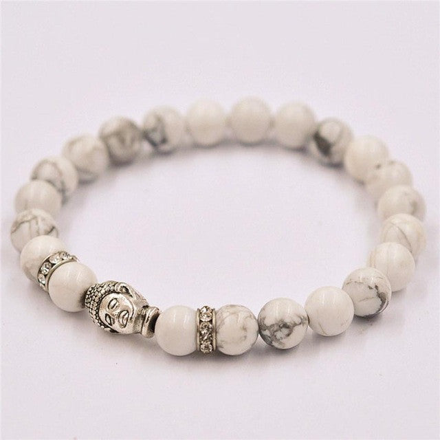 women Bracelet Alloy Rammel Silver Buddha Elastic Beaded Bracelet Tibet Charm Elastic Bracelets beads bracelet