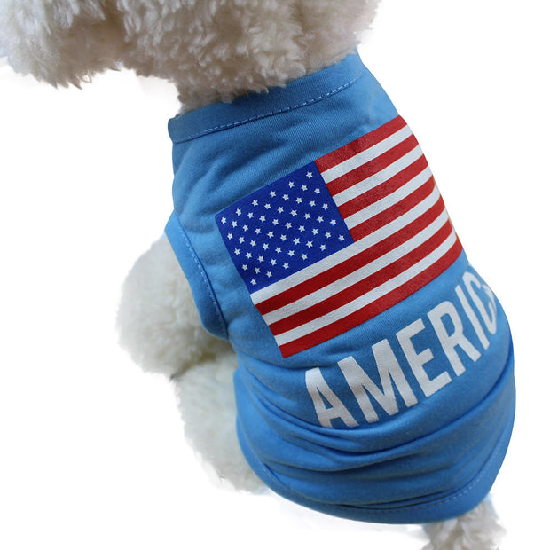 American Flag dog clothes for small dogs spring summer pet clothes summer dog clothes chihuahua roupa pet cachorro