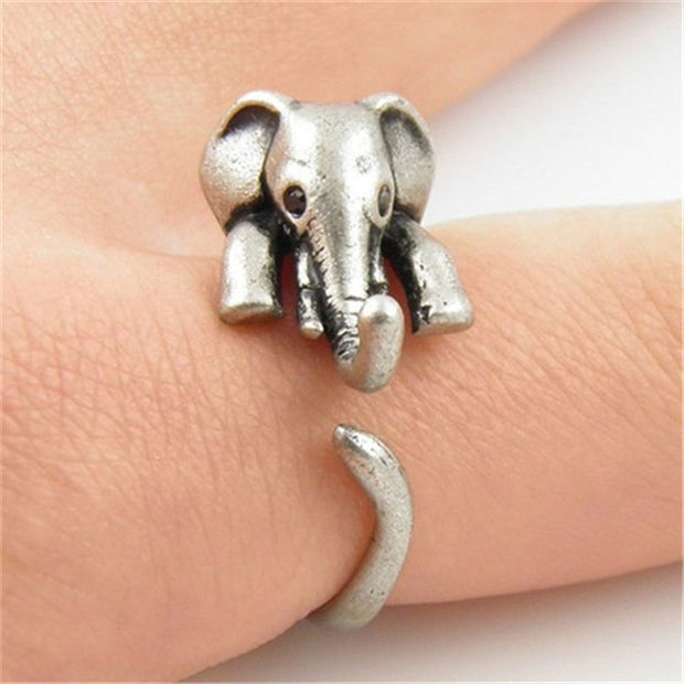 Hot Sale Summer Style Elephant Animal Wrap Rings for Women and Girls Unique Rings Fine Jewelry