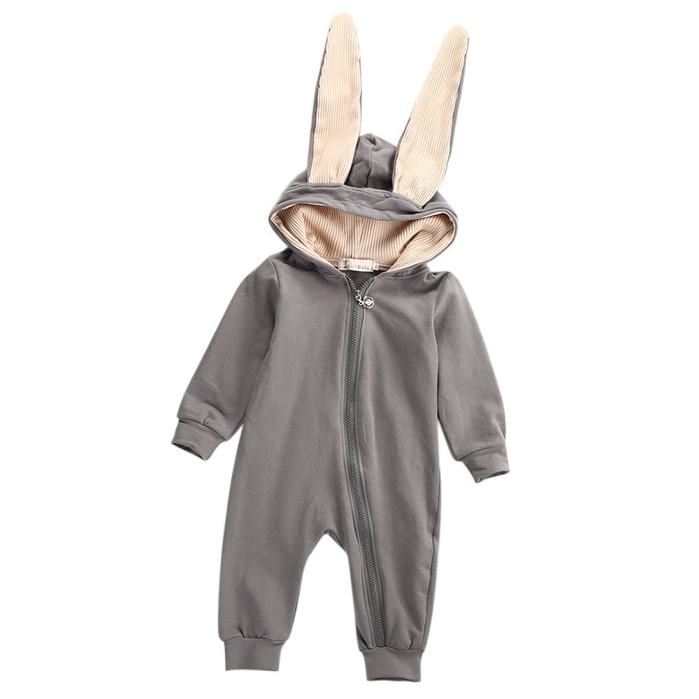 Baby clothes Newborn Infant Baby Girls Boys romper Rabbit 3D Ear Warm Romper Jumpsuit Outfits Clothes drop shipping