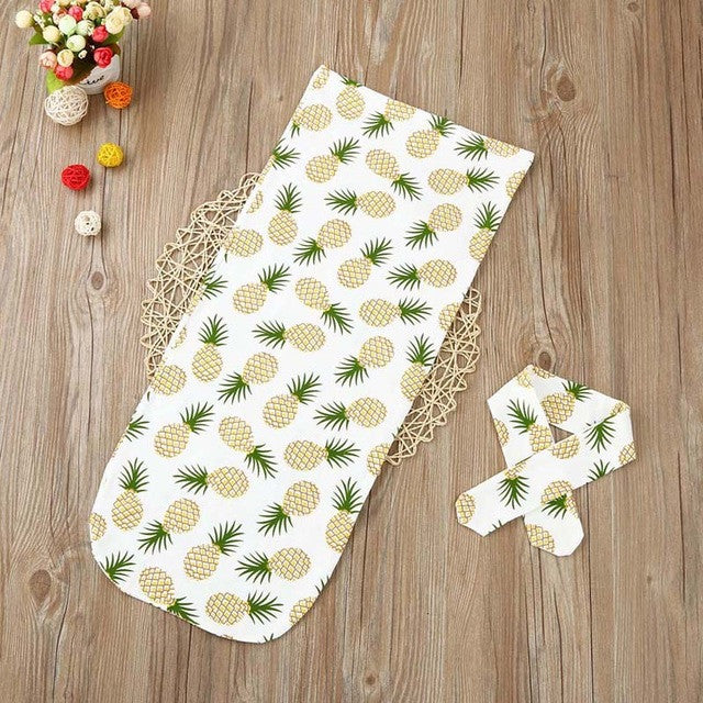 Newborn Infant Baby towel Swaddle Blanket Sleeping Swaddle Muslin Wrap Headband Set drop shipping