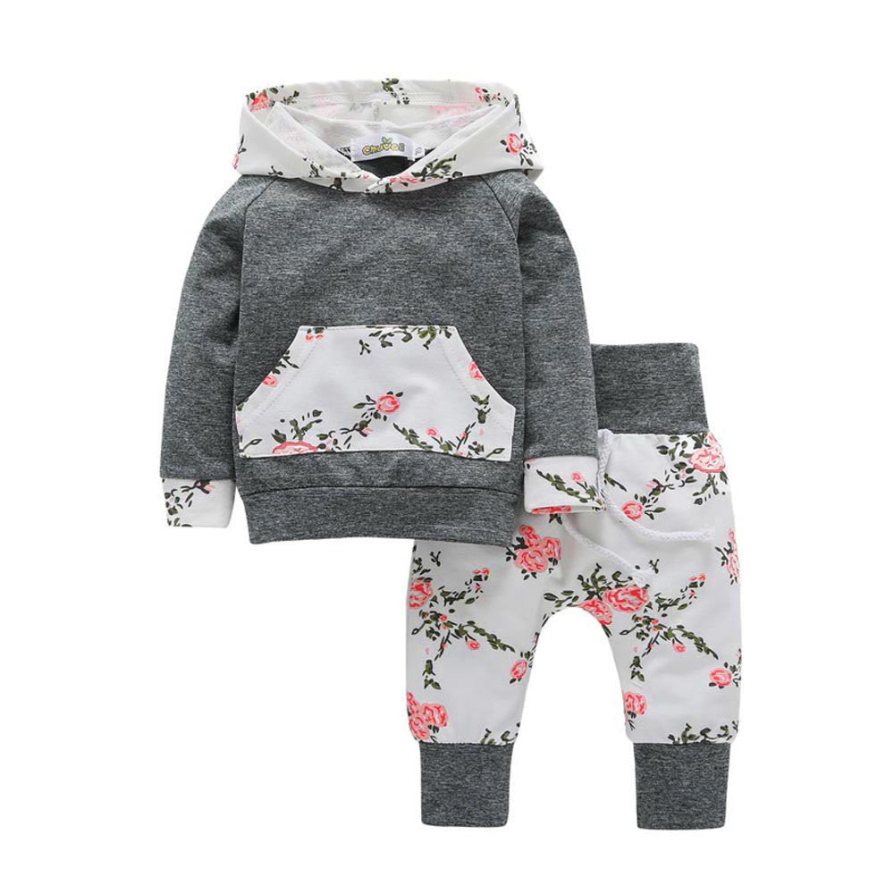 Autumn Style Infant Clothes Baby Clothing Sets Newborn Baby Boy Girl Clothes Hooded Tops+Long Pants Leggings 2pcs Outfits Set