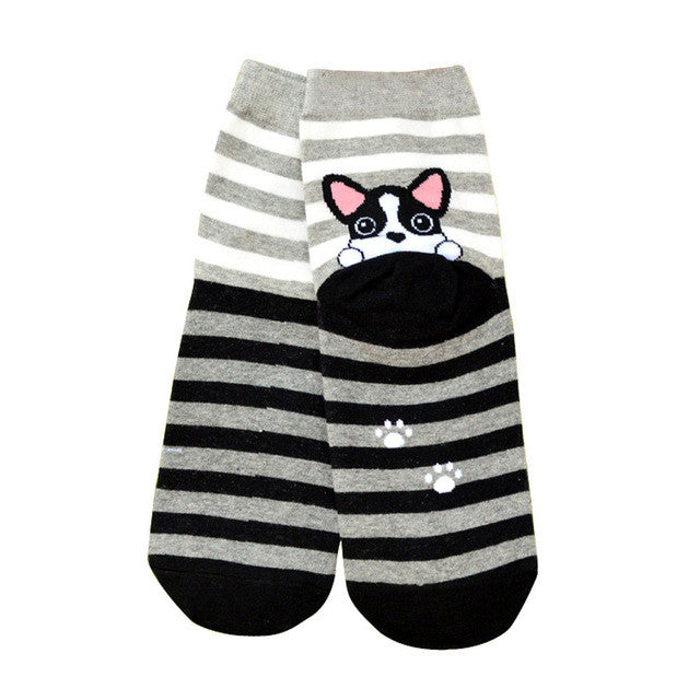 Socks Girls calcetines mujer Fashion 3D Print Funny Low Cut Xmas Socks Cotton Animal Dog Casual Sock meias