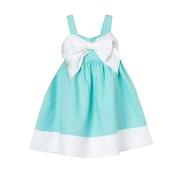 2017 Summer New Princess Girl Dresses Solid Sleeveless Princess Girl Dress Children kids Big Bow Girl Dress Vestido Infantis