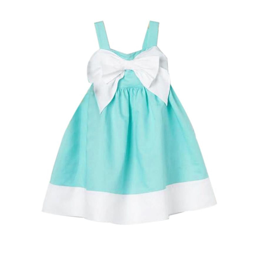 2017 Summer New Princess Girl Dresses Solid Sleeveless Princess Girl Dress Children kids Big Bow Girl Dress Vestido Infantis