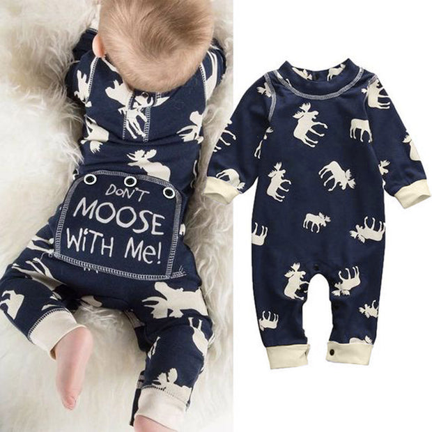 2017 Newborn clothes baby clothing Girls Boys Jumpsuit Spring Autumn infant baby Romper Long sleeve Deer printing toddler suit