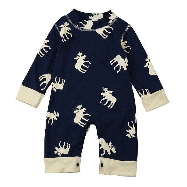 2017 Newborn clothes baby clothing Girls Boys Jumpsuit Spring Autumn infant baby Romper Long sleeve Deer printing toddler suit