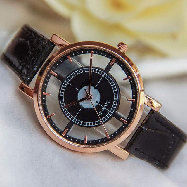 Relogios 2017 Fashion Women Neutral Hollow Analog Quartz Wrist Delicate Watch Luxury Casual Womens Watches Montre Femme #914