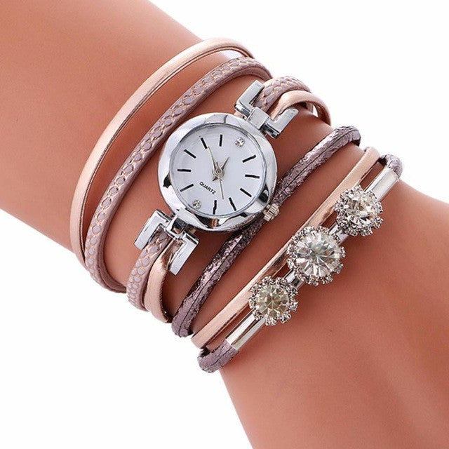 Watch Women 2017 Luxury Fashion Crystal Rhinestone Bracelet Women Dress Watches Ladies Quartz Wristwatches Montre Femme #919