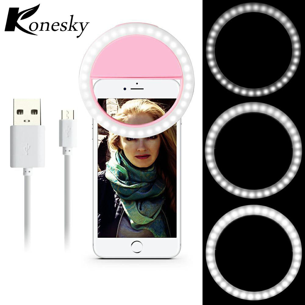 Selfie Ring Light Portable Flash 36 LED Camera Phone Photography USB Light Enhancing Photography for All Smartphones 6 plus 6s