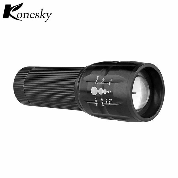 Konesky 200LM Zoomable LED Flashlight Lanterna de led linternas Torch lamp mini flashlight led light lantern bike light