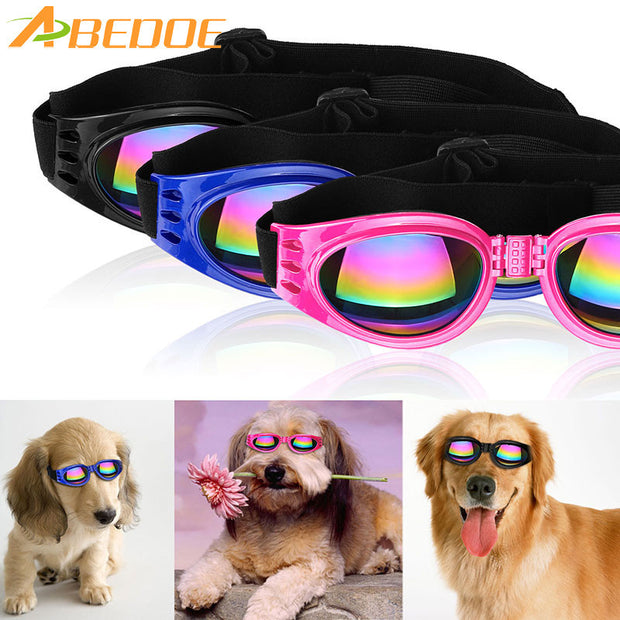 ABEDOE Foldable Pet Dog UV Sunglasses Dog pet glasses Pet Eye wear Waterproof Dog Protection Goggles Blue Pink Color Loss Sale