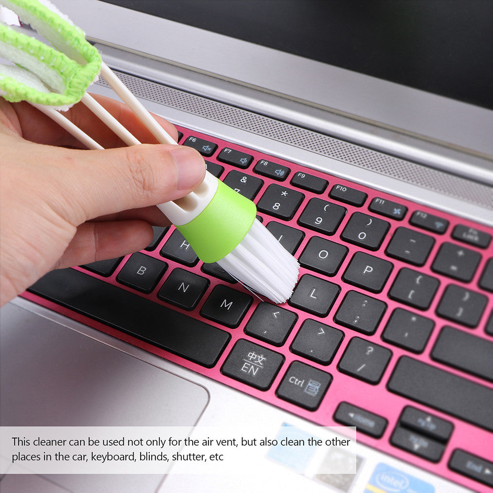 Double Ended Car Air Vent Duster Cleaner Air Conditioner Cleaner Brush for Small Corner Slot Keyboard Fan and more