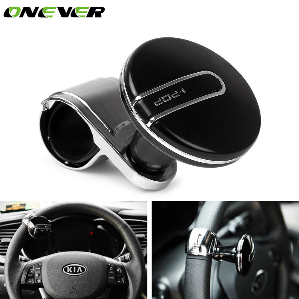 Onever Black Silver Universal Car Steering Wheel Spinner Knob Auxiliary Booster Aid Control Handle Ball Grip Knob Turning Helper