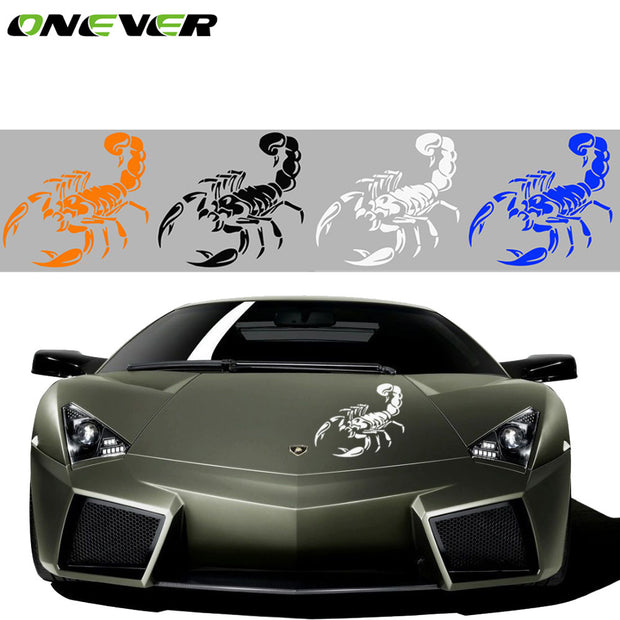 Onever 28cm Car Styling Sticker Vinyl Decal Creative Auto Reflective 3D Scorpion Car Stickers Scratches Shelter Car Decoration