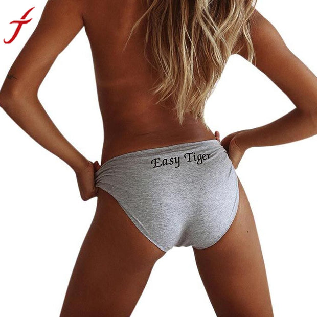 EASY TIGER Letters Women Panties Bikini Knickers Mid-Rise Underwear Thongs G-string Traceless Sexy lingerie Underwear Panties