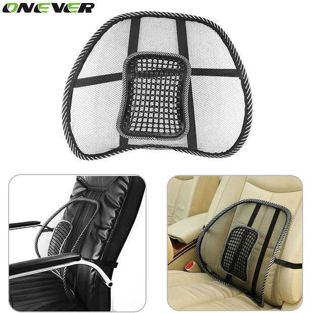 1Pcs Car Seat Mat Cover Black Mesh Back Brace Lumbar Support Massage Cushion For Office Home Car Seat Chair Ventilate Pad