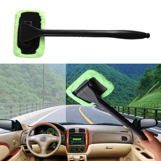 Microfiber Windshield Wonder Cleaning Tool Car Glass Window Cleaner with 2 pads