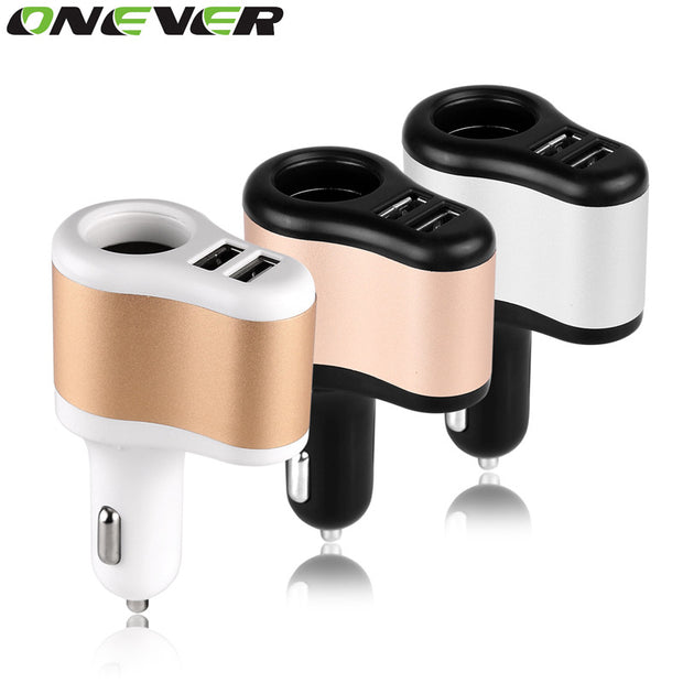 Onever Universal 3.1A Dual Port Mini Car Charger Adapter for iPhone for Samsung HTC Nexus Xiaomi Car Cigarette Lighter