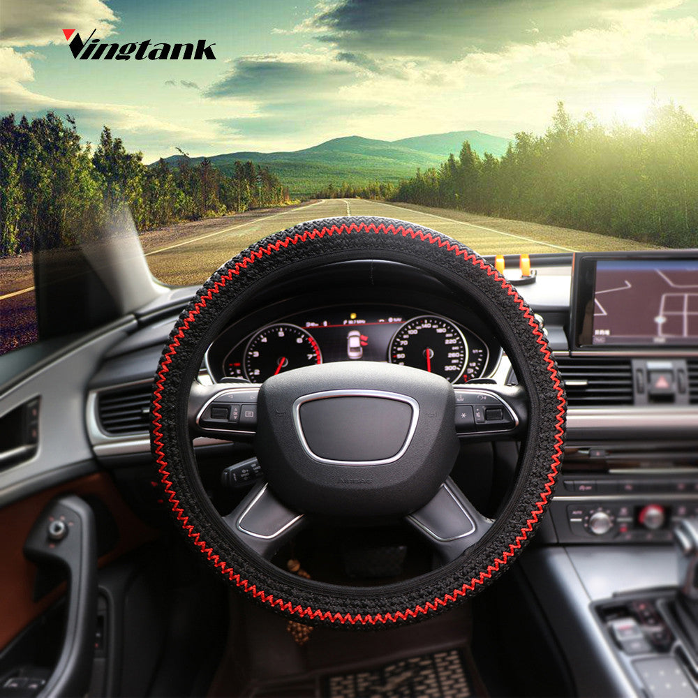 New Universal Steering Wheel Cover Anti-slip Elastic Breathable Ice Silk Car Steering Wheel Cover 38cm