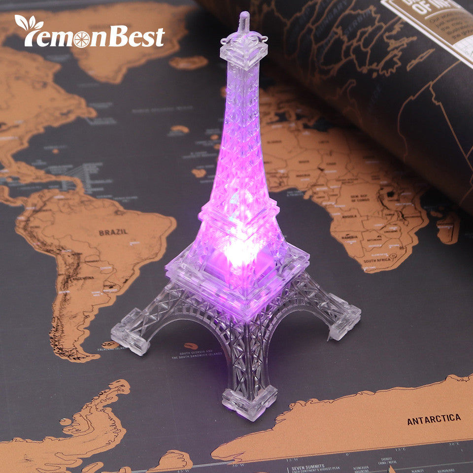 Lemonbest Romantic Eiffel Tower LED Night Light Desk Table Lamp for Christmas Wedding Holiday Decoration Bedroom Decor Lamp