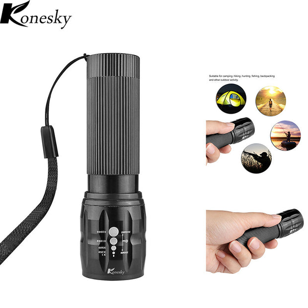 Konesky Zoomable LED Flashlight Lanterna De Led Linternas Torch Lamp Portable Mini Flashlight Led light lantern Bike light