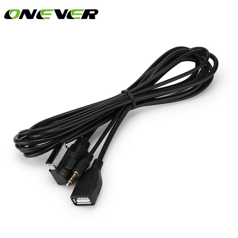 3.5mm Male Aux In Cable Adapter Car Music AMI MMI Interface USB Cable For VW Audi Q5 Q7 A3 A4L A5 A1 1.5m / 5ft