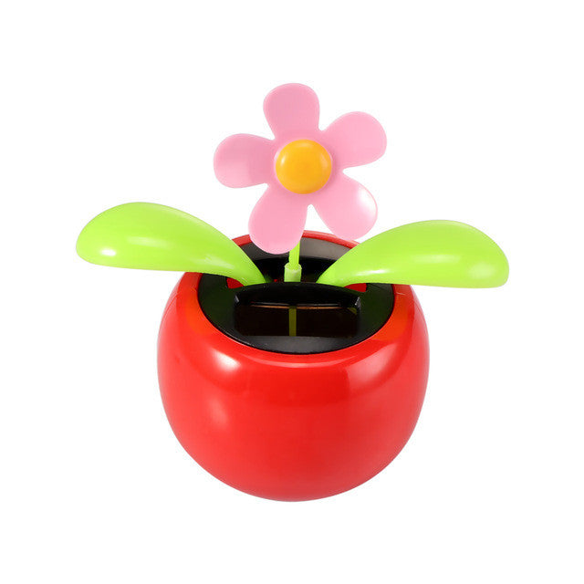 Onever Plastic Pink Blue Dancing Solar Flower Dacing Car Decoration Moved Solar Energy Happy Dancing Flower Car Interior