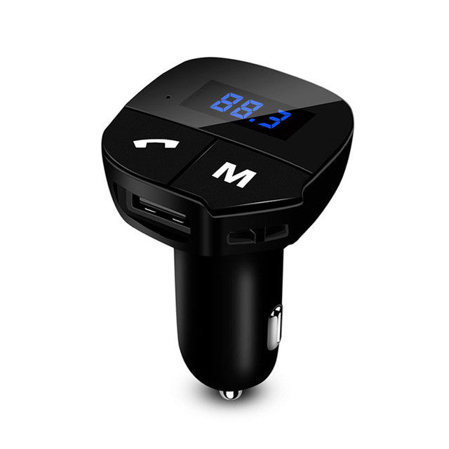 Onever Bluetooth Car Kit usb FM Transmitter MP3 Player fm Modulator 2.1A USB Car Charger Support U Disk car fm Transmitter black