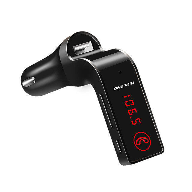 Onever Car MP3 Audio Player Bluetooth FM Transmitter Mini Wireless FM Modulator Car Kit HandsFree LCD Screen Radio MP3 Golden