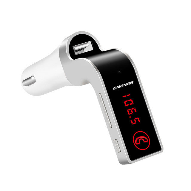 Onever Car MP3 Audio Player Bluetooth FM Transmitter Mini Wireless FM Modulator Car Kit HandsFree LCD Screen Radio MP3 Golden