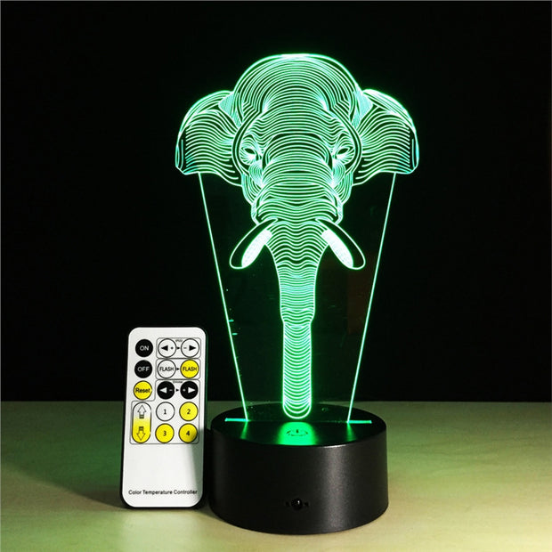 3D Optical Illusion Table Lamp 7 Colors Change Touch Button Sensitive Switch and 15 Keys Remote Control LED Light for Home Living Room Decor