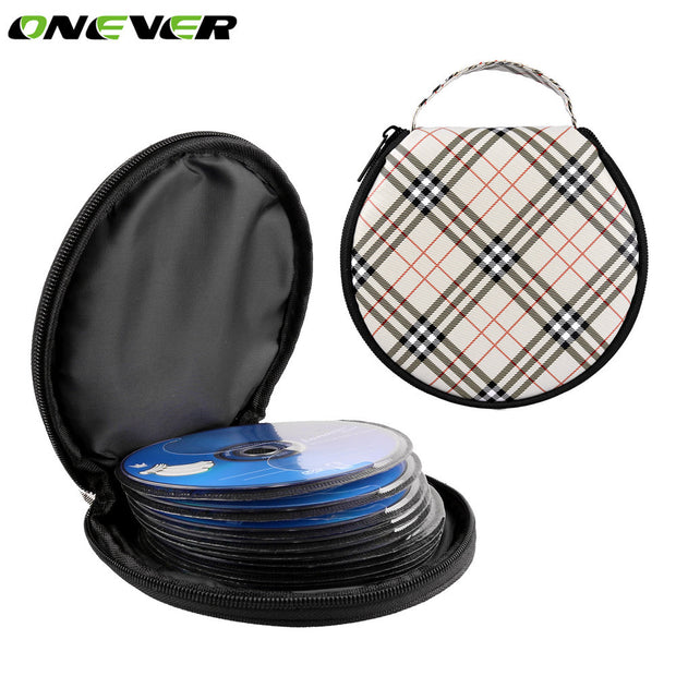 Onever Portable Car 20 Disc CD DVD Case Storage Holder Bag Carry Case Organizer Holder Grid Pattern for Home Car CD Storage