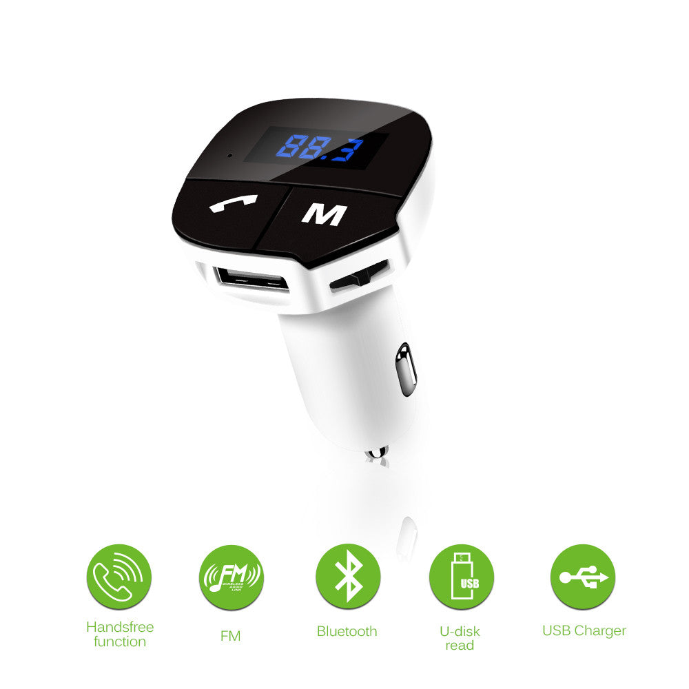 Onever Bluetooth Car Kit usb FM Transmitter MP3 Player fm Modulator 2.1A USB Car Charger Support U Disk car fm Transmitter black